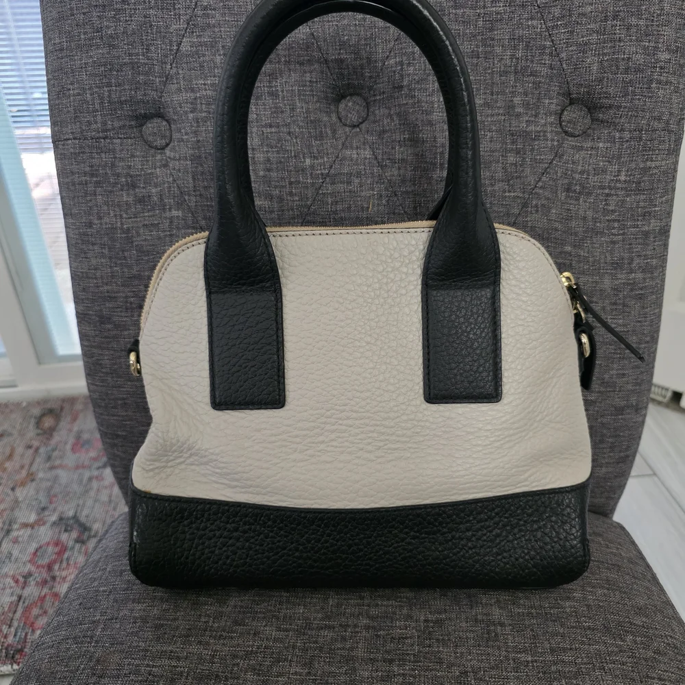kate spade New York Two-Tone Black & Cream Leather Satchel